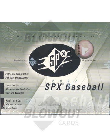 2007 Upper Deck SPx Baseball Hobby 10 Box Case