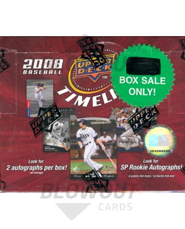2008 Upper Deck Timeline Baseball Hobby Box w/sticker