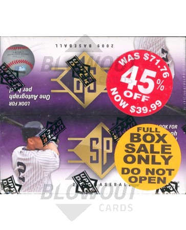 2009 Upper Deck SP Authentic Baseball Retail Box w/sticker