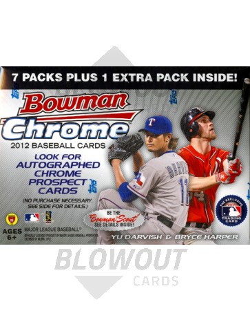 2012 Bowman Chrome Baseball Blaster 16 Box Case