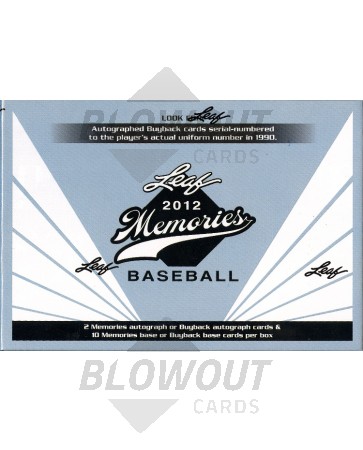 2012 Leaf Memories Baseball Hobby Box