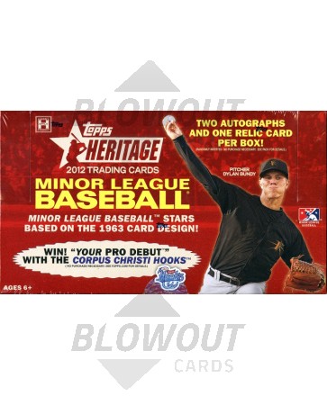 2012 Topps Heritage Minor League Ed Baseball Hobby 6 Box Case
