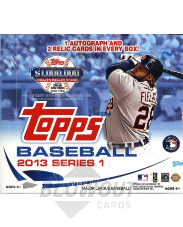 2013 Topps Series 1 Baseball Jumbo HTA 6 Box Case