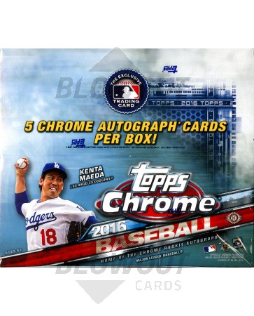 2016 Topps Chrome Baseball Jumbo HTA 8 Box Case