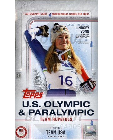 2018 Topps US Olympics & Paralympic Hopefuls Hobby 12 Box Case