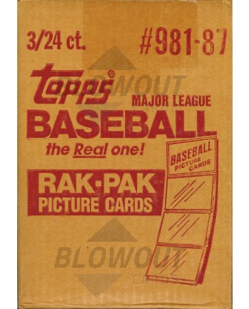 1987 Topps Baseball Rak Pak (Rack Pack) 3 Box Case