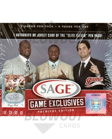 2006 Sage Game Exclusives Premiere Edition Football Hobby Box