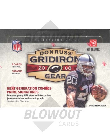 2008 Donruss Gridiron Gear Football Hobby 8 Box Case
