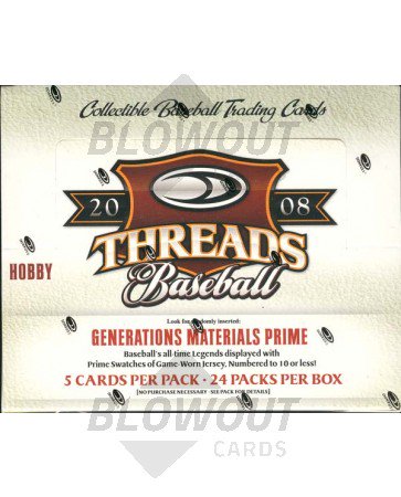 2008 Donruss Threads Baseball Hobby 20 Box Case