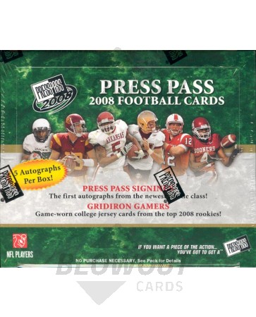 2008 Press Pass Football Hobby 10 Box Case