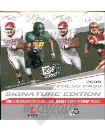 2008 Press Pass Signature Edition Football Hobby 10 Box Case