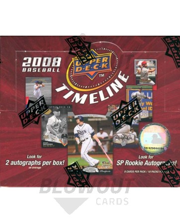 2008 Upper Deck Timeline Baseball Hobby 18 Box Case