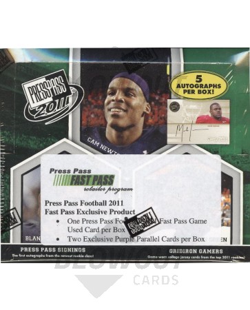 2011 Press Pass Fast Pass Football Hobby 10 Box Case