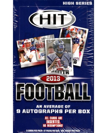 2013 Sage Hit High Series Football Hobby 16 Box Case