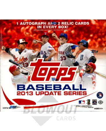 2013 Topps Update Series Baseball Jumbo HTA 6 Box Case