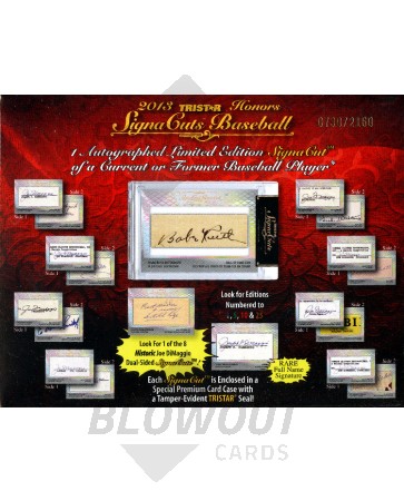 2013 Tristar Signa Cuts Honors Baseball 24 Box Case
