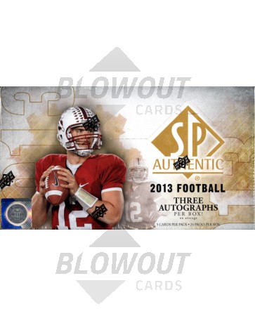 2013 Upper Deck SP Authentic Football Hobby 12 Box Case