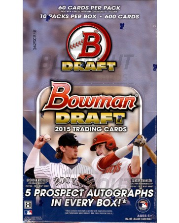 2015 Bowman Draft Picks & Prosp Baseball Super Jumbo Box