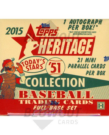 2015 Topps Heritage '51 Collection Baseball Hobby 24 Box Case