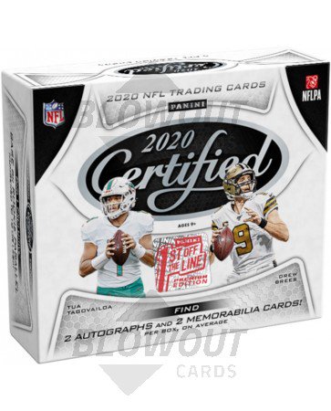 2020 Panini Certified Football 1st Off The Line Premium Edition Box