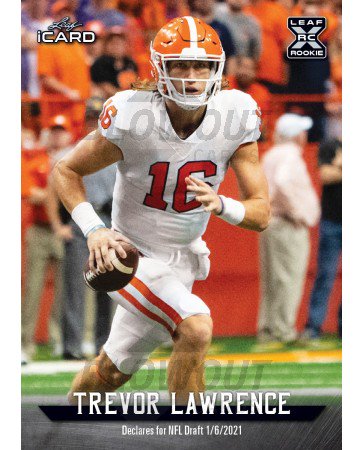 2021 Leaf iCARD Trevor Lawrence Rookie Card - 10 Card Lot