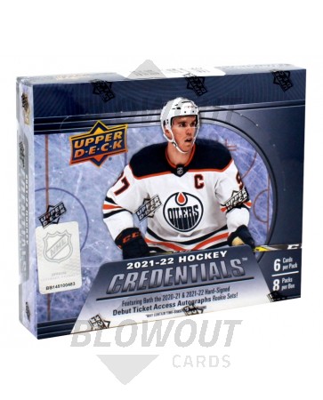 2021/22 Upper Deck Credentials Hockey Hobby 20 Box Case