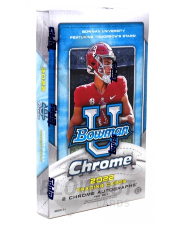 2022 Bowman Chrome University Football Hobby 12 Box Case