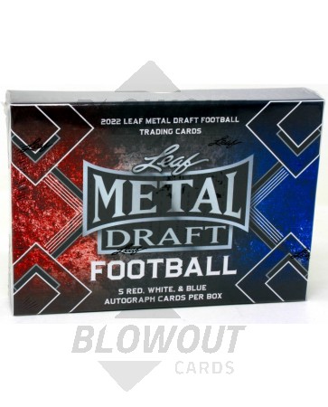 2022 Leaf Metal Draft Red, White & Blue Football 10 Box Case