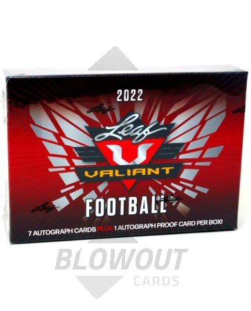 2022 Leaf Valiant Football Hobby 8 Box Case