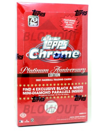 2021 Topps Chrome Platinum Anniversary Baseball Lite 16 Box Case
