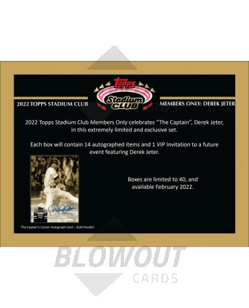 2022 Topps Stadium Club Members Only Derek Jeter Baseball Case