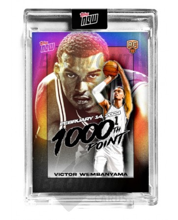 2023/24 Topps Now Victor Wembanyama 1000th Point Card