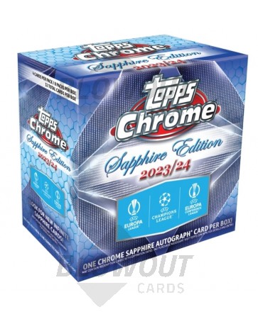 2023/24 Topps UEFA Club Competitions Chrome Soccer Sapphire Edition 10 Box Case