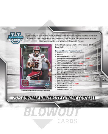 2025 Bowman Chrome University Football Breaker's Delight 10 Box Case