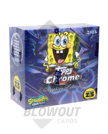 2025 Topps Chrome Spongebob Squarepants 25th Anniversary Sapphire Edition 10 Box Case