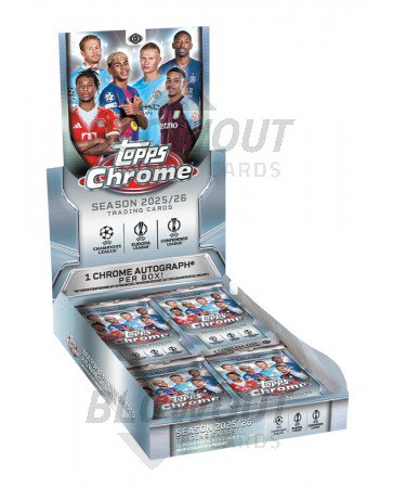 2025/26 Topps UEFA Club Competitions Chrome Soccer Hobby 12 Box Case