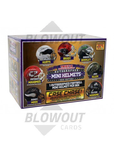 2025 Tristar Hidden Treasures Autographed Football Mini Helmet 2025 Edition 8 Box Case