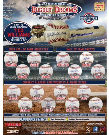 2025 Tristar Hidden Treasures Dugout Dreams Autographed Baseball 12 Box Case