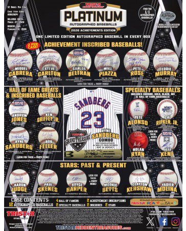 2026 Tristar Hidden Treasures Platinum Autographed Baseball Achievements Edition Box