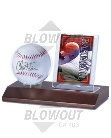 Ultra Pro Baseball Ball and Card Holder Dark Wood Base 36ct Case