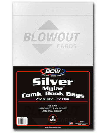 BCW Silver Age Comic Book Mylar 2 mil Bag - 50ct Pack