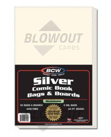 BCW Silver Age Resealable Comic Book Bag & Board - 500ct Case