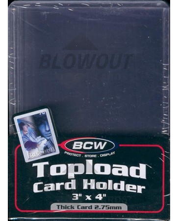 BCW 3x4 x 2.75mm -Thick Card Topload Holder 108pt -100 Pack Case