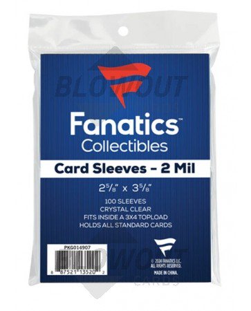 Fanatics 2 Mil Card Sleeves - 100 Count - 100 Pack Case