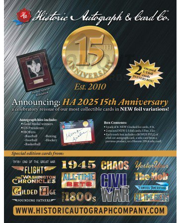2025 Historic Autographs 15th Anniversary Edition 40 Box Case