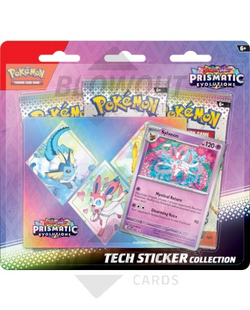Pokemon Scarlet & Violet Prismatic Evolutions Tech Sticker Collection 12 Box Case
