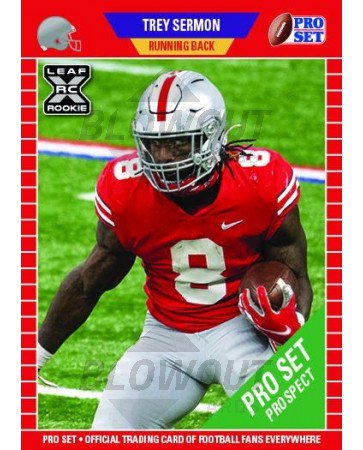 2021 Pro Set PS10 Trey Sermon Rookie Card - 20 Card Lot