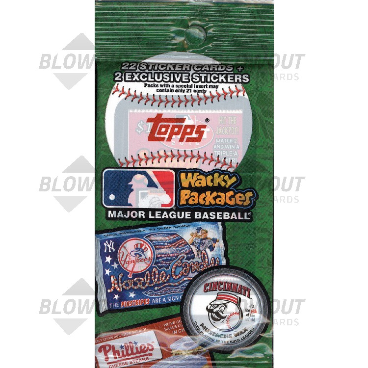 Exclusive 10 Wacky Packages Major League Baseball jumbo Rack packs 24 Cards Ea 
