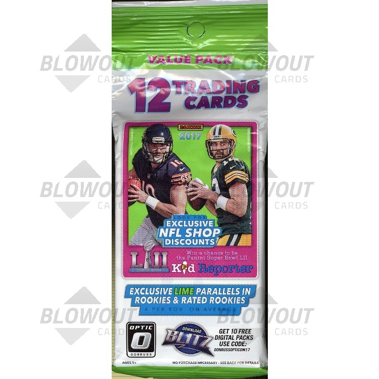 2017 Panini Donruss Optic Football Fat Pack 12 Pack Lot