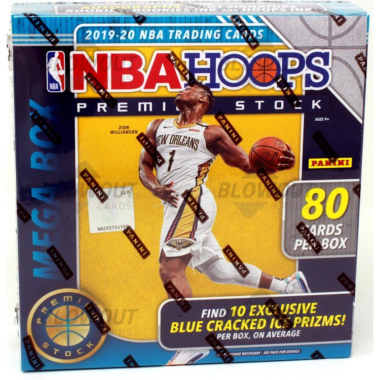 2019/20 Panini NBA Hoops Premium Stock Basketball 80 Card Mega Box